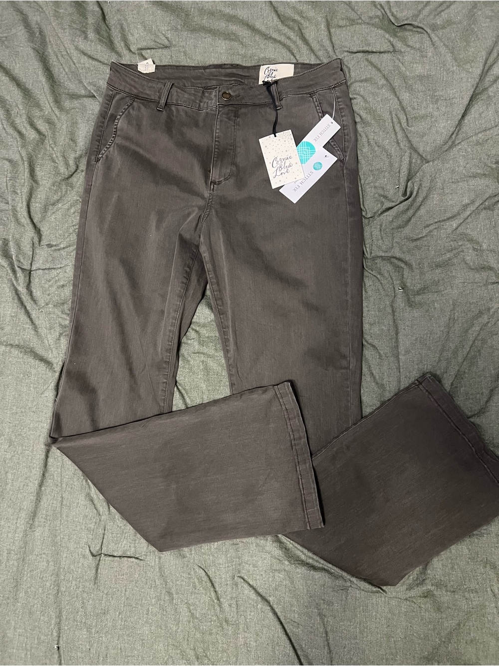 Cosmic blue love green Wide-Leg Jeans